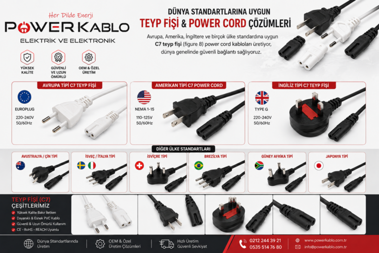 C7 Teyp Fişi ve Power Cord